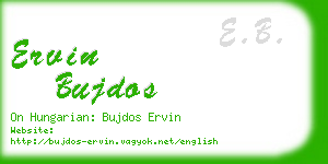 ervin bujdos business card
